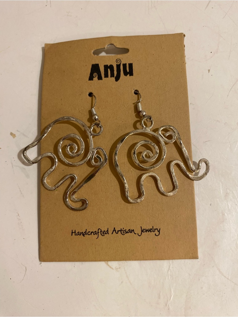 Anju Elephant Dangle Silver Plated Earrings (RR) - Picture 8 of 8